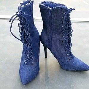 Rock & Roll / Fray All Day Denim Lace Up Boots